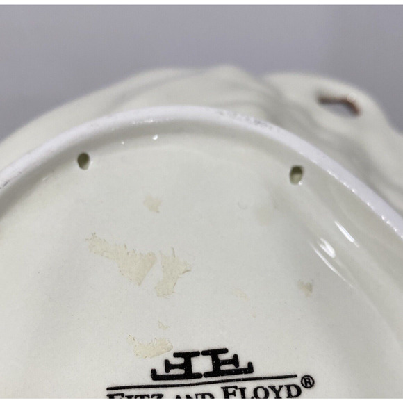 Fitz and Floyd Classics Pumpkin Gourd and Blossoms Porcelain Dish Wall Hanging - Picture 8 of 10